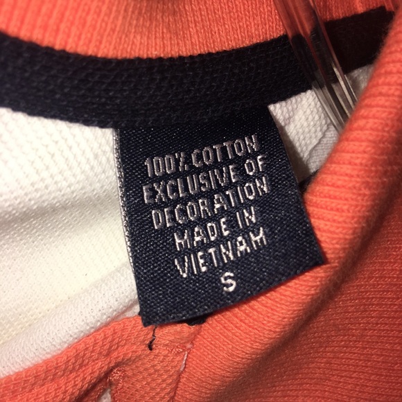 Izod Polo Mens Color Block Orange White Shirt-S - Picture 8 of 8